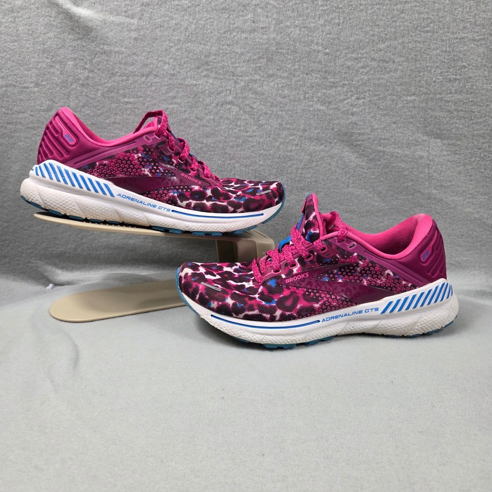 Brooks Adrenaline GTS 22 Women 8.5 Pink Leopard Fair Running Shoes 1203531B568